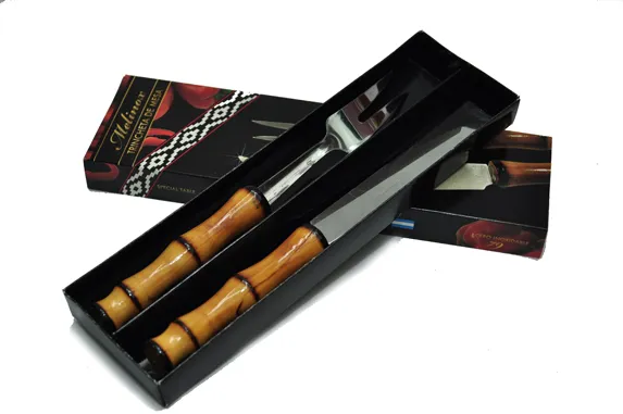 Cubiertos para Asador 1 Cubiertos para asador trinchante x 2 piezas media caña artesanales para souvenirs de turismo y regalos corporativos empresarios de empresas.