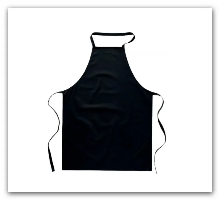 Delantal de Cocina gabardina 1 Delantal de cocina con pechera en gabardina o tropical mecánico antimanchas negro, blanco o rojo para uniformes gastronómicos con logo