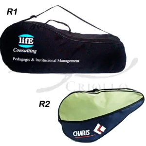 Porta raqueta con logo personalizado de tenis y paddle por mayor para regalos empresarios, merchandising deportivo y clubes de empresas.