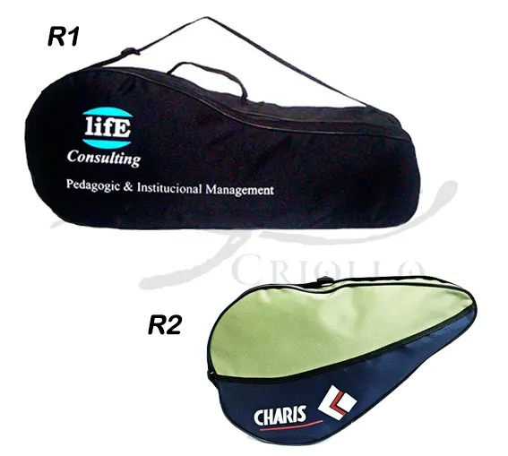 Porta raqueta con logo 1 Porta raqueta con logo personalizado de tenis y paddle por mayor para regalos empresarios, merchandising deportivo y clubes de empresas.