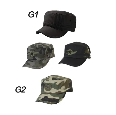 Gorro Cubano Kepi 1 Gorros cubanos estilo Fidel y tipo Kepi por mayor lisos y con apliques personalizados con logo para uniformes corporativos de empresas.