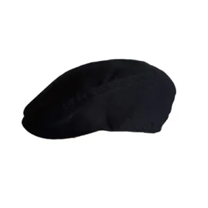 Boinas de gabardina pico de pato por mayor en color negro y blanco personalizadas con logo bordado para uniformes de empresas.