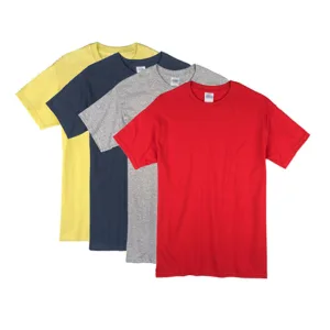 Remera para chicos de algodón escolar lisa para uniforme de colegios, colonias de vacaciones y clubes con escudo o logo estampado