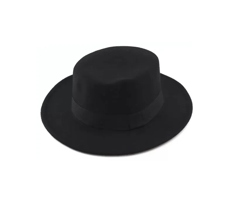 Sombrero Copa Chata 1 Sombrero copa chata tipo panama paño en colores negro, beige y bordó elegante para regalos empresarios, acciones de marcas y todo tipo de eventos corporativos.