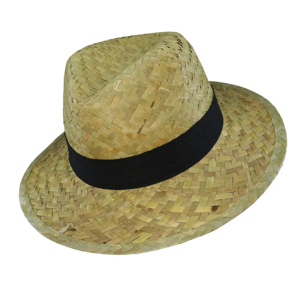 Sombrero Panama Paja 1 Sombrero panama paja cinta negra clásico de verano para regalos empresarios, acciones promocionales de marcas y todo tipo de eventos corporativos.