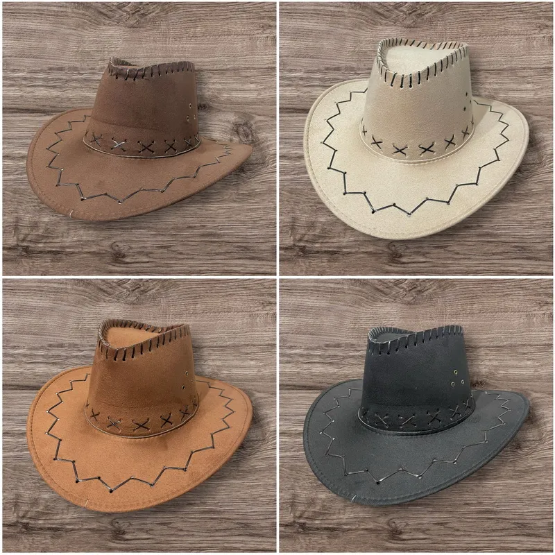 Sombrero Vaquero cuerina 1 Sombrero vaquero cuerina con costuras en colores marrón, beige y negro de 57/58 cm para regalos empresarios, acciones de marcas y todo tipo de eventos corporativos.