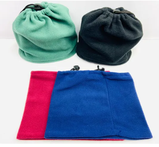 Gorro y Cuello polar 1 Conjunto de gorro y cuello polar en varios colores de talle único para abrigo de invierno e indumentaria corporativa de empresas.