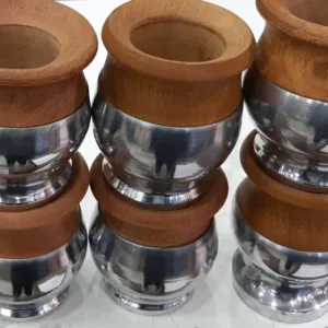 Mate algarrobo con aluminio en modelos varios regionales para souvenirs de turismo y regalos empresarios corporativos de empresas.