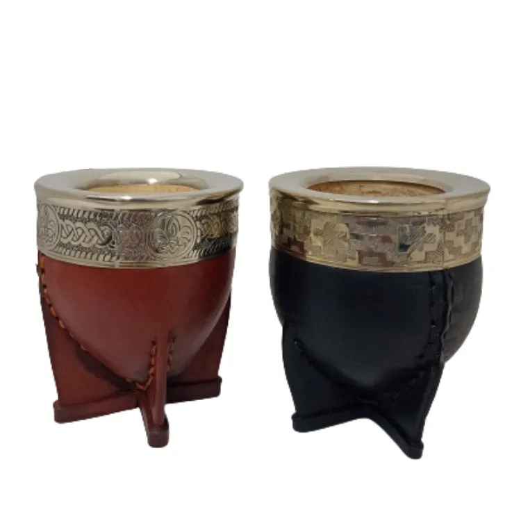 Mate Imperial 1 Mate imperial de cuero o eco cuero con virola de alpaca premium por mayor para regalos empresarios y souvenirs de empresas.