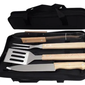 Set asado completo con cierre 3 piezas artesanales en estuche regional para souvenirs de turismo y regalos corporativos empresarios de empresas.