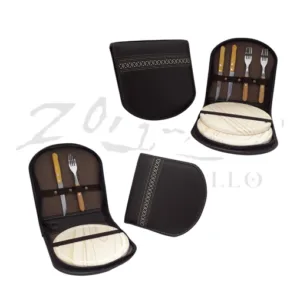 Set asado con estuche simple o doble de eco cuero personalizado con logo corporativo por mayor para regalos empresarios y souvenirs de empresas.