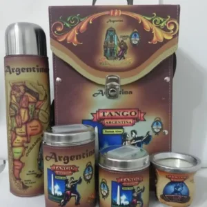 Set matero completo personalizado con logo corporativo por mayor con bolso, latas y termo para regalos empresarios y souvenirs de empresas.