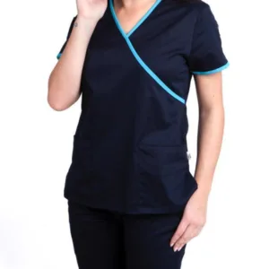 Ambos para medicina y odontología por mayor con chaqueta cuello en V y pantalón para uniformes de clínicas y personal de salud.