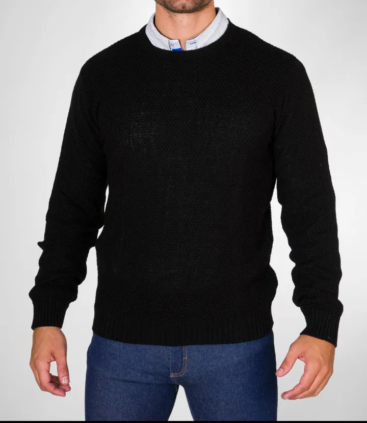 Pullover para hombre 1 Pulóveres tejidos para hombre con cuello en V personalizados con logo bordado para uniformes de empresas.