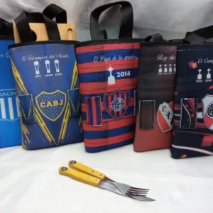 Set asado de equipos de fútbol con diseños de clubes regionales para souvenirs de turismo y regalos corporativos empresarios de empresas.