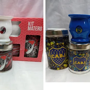 Set mate boca river en caja en modelos varios regionales para souvenirs de turismo y regalos empresarios corporativos de empresas.