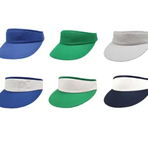 Viseras de verano lisas o con logo personalizado por cantidad en colores varios para regalos empresarios, acciones promocionales y eventos corporativos.