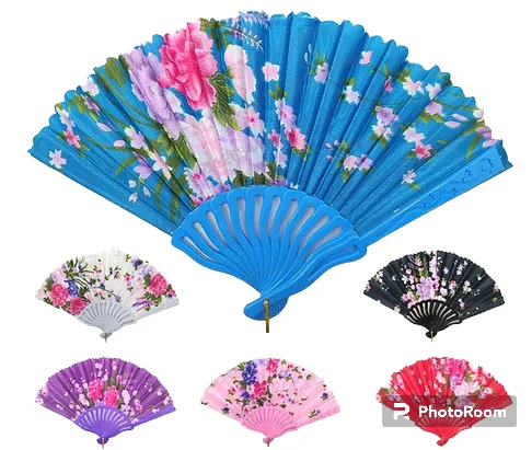 Abanicos plasticos flores 1 Abanicos Plásticos de Flores por Mayor | Cotillón y Fiestas ideal para cotillón de bodas, fiestas de 15, cumpleaños y eventos veraniegos