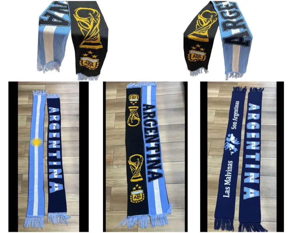 Bufandas Argentina futbol 1 Bufandas de Argentina fútbol en modelos varios con diseño de la selección para souvenirs de turismo y regalos corporativos empresarios.