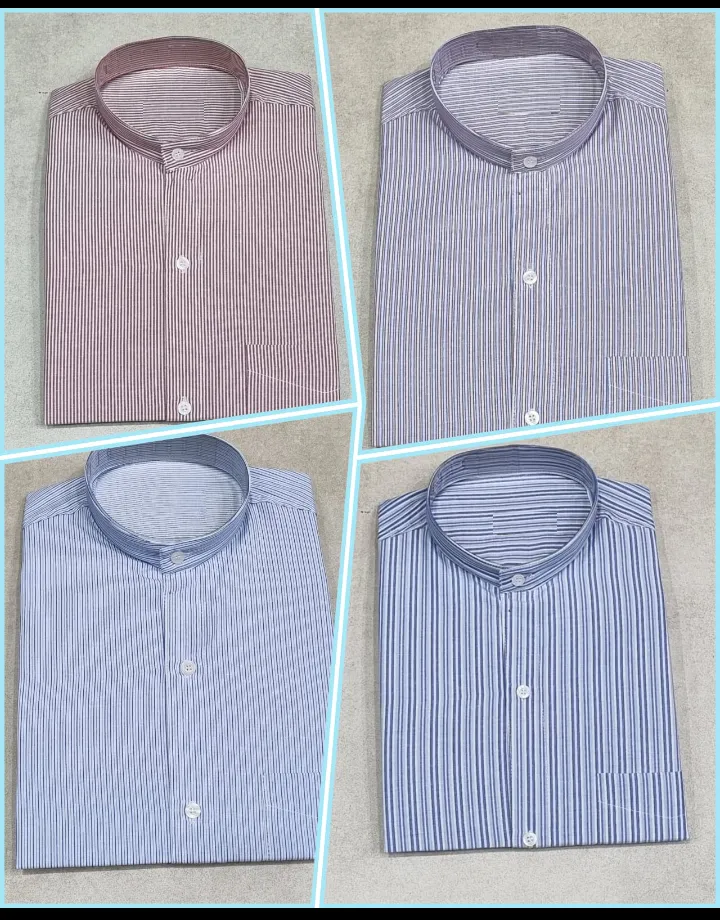 Camisa mao rayada 1 Camisa cuello mao rayada manga larga para uniforme de empresas y ropa de trabajo personalizada