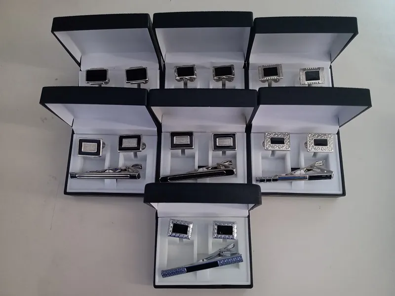 Gemelos para camisas 1 Gemelos para camisas de vestir y traba para corbata color plata y dorado para uniformes de empresas y regalos empresarios corporativos.