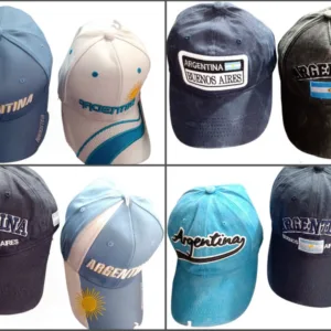 Gorra de Argentina en varios modelos de diseño nacional para souvenirs de turismo y regalos corporativos empresarios de empresas.