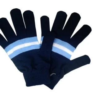 Guantes de lana Argentina azul en modelos varios de diseño textil nacional para souvenirs de turismo y regalos corporativos empresarios de empresas.