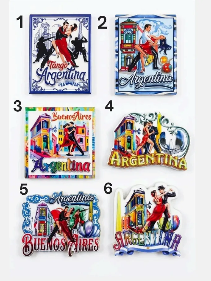 Imanes de Tango Argentina 1 Imanes de Tango Argentina en resina modelos varios artesanales para souvenirs de turismo y regalos empresarios corporativos.