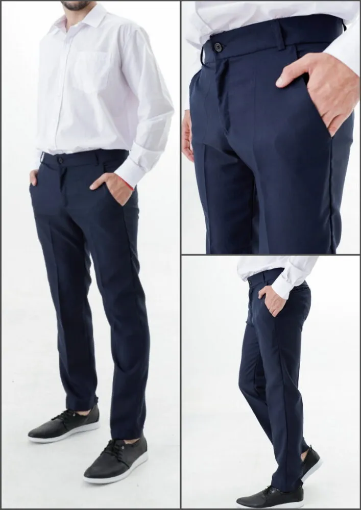 Pantalon hombre de vestir chupin 1 Pantalones de vestir para hombre corte chupín slim fit por mayor para uniformes de personal de atención al público y corporativos.