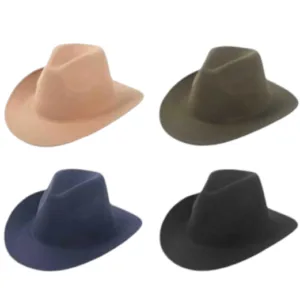 Sombrero vaquero paño colores varios sin cinta de estilo cowboy para regalos empresarios, acciones promocionales de marcas y todo tipo de eventos corporativos.
