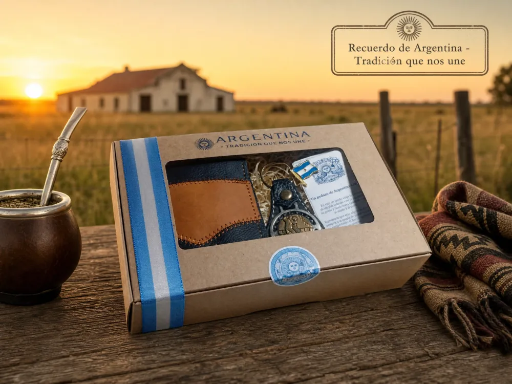 Caja Souvenir recuerdo Argentina Billetera | Regalos empresarios 1 Caja souvenir recuerdo argentina billetera con accesorios regionales para regalos empresarios y souvenirs corporativos de turismo.