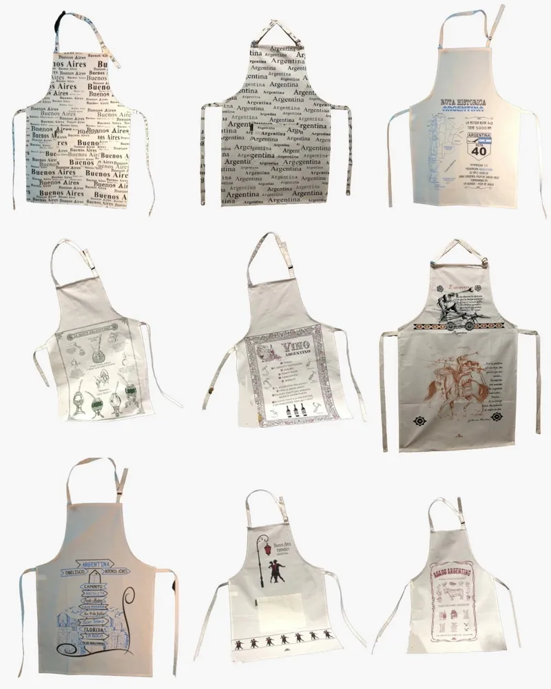 Delantales Argentina lienzo 1 Delantales Argentina lienzo de diseño textil regional en varios modelos para souvenirs de turismo y regalos corporativos empresarios de empresas.