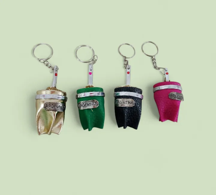 Llavero de mate 1 Llaveros de mate de Argentina con diseños regionales tradicionales para souvenirs de turismo y regalos empresarios corporativos.
