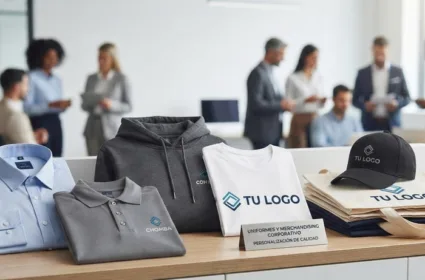 Muestra de ropa personalizada para empresas: camisas, chombas, remeras y gorras corporativas estampadas y bordadas con logotipo de marca.