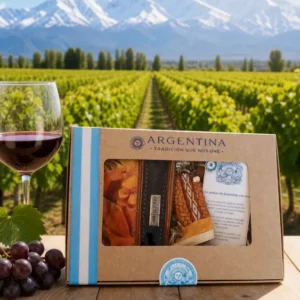 Caja souvenir de Argentina con billetera y accesorios regionales para regalos empresarios y souvenirs corporativos de turismo.