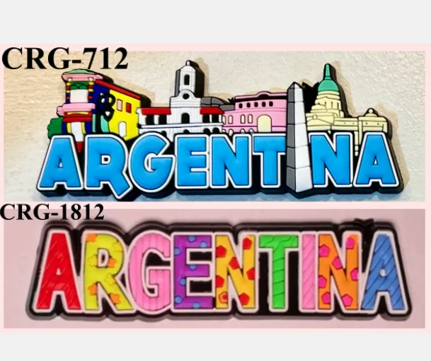 Imanes de goma Argentina 1 Imanes de goma flexibles y magnéticos con motivos de tango y mapas de Argentina para regalos empresarios y souvenirs de turismo internacional.